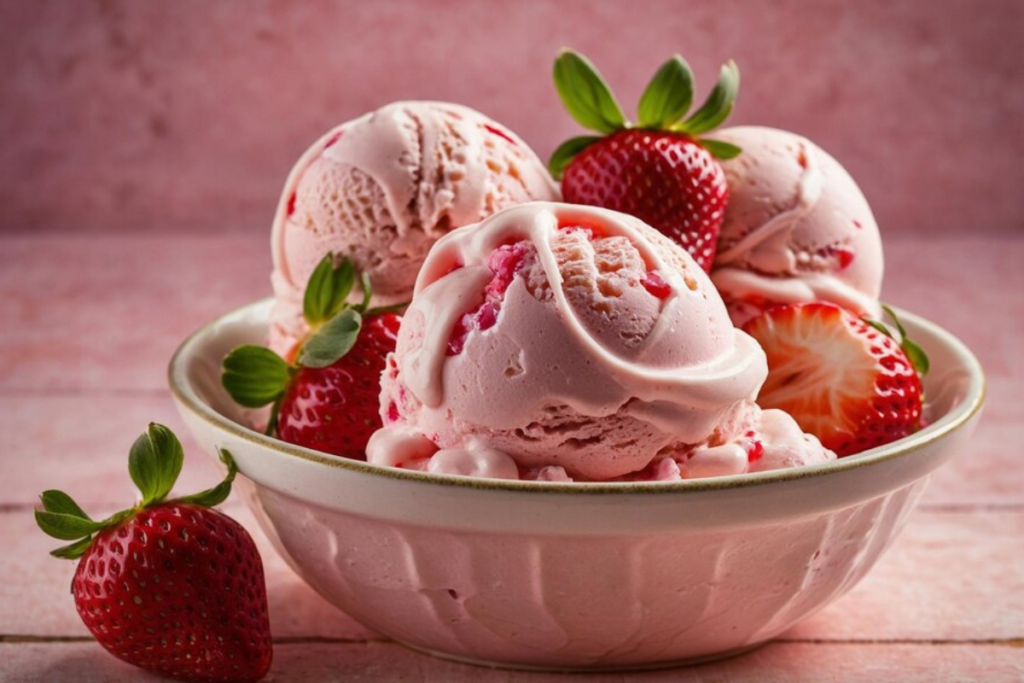 Strawberry shortcake ice cream