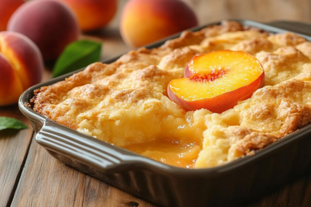 How to Make a Peach Dump Cake ?