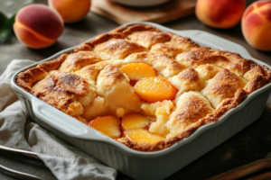 How to Make a Peach Dump Cake ?