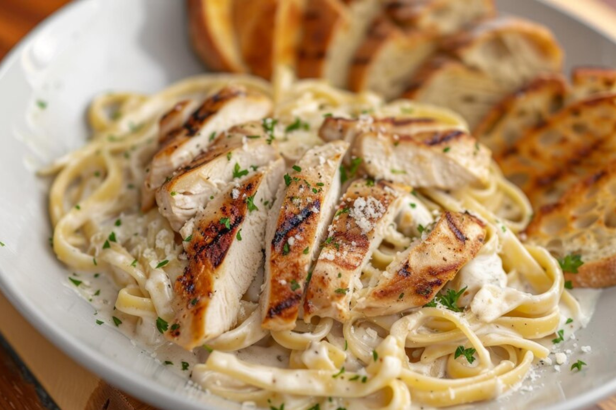 What is chicken alfredo made of ?