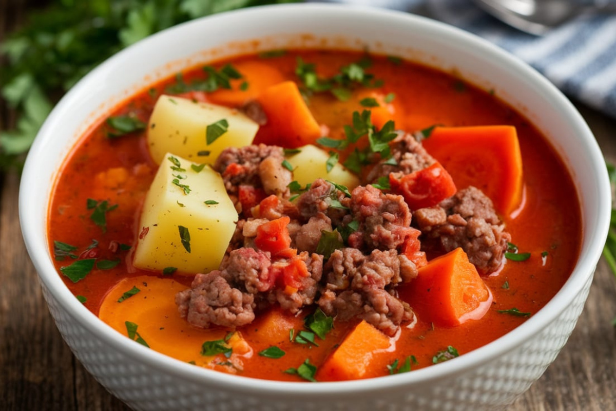 Do you drain hamburger meat for soup ?