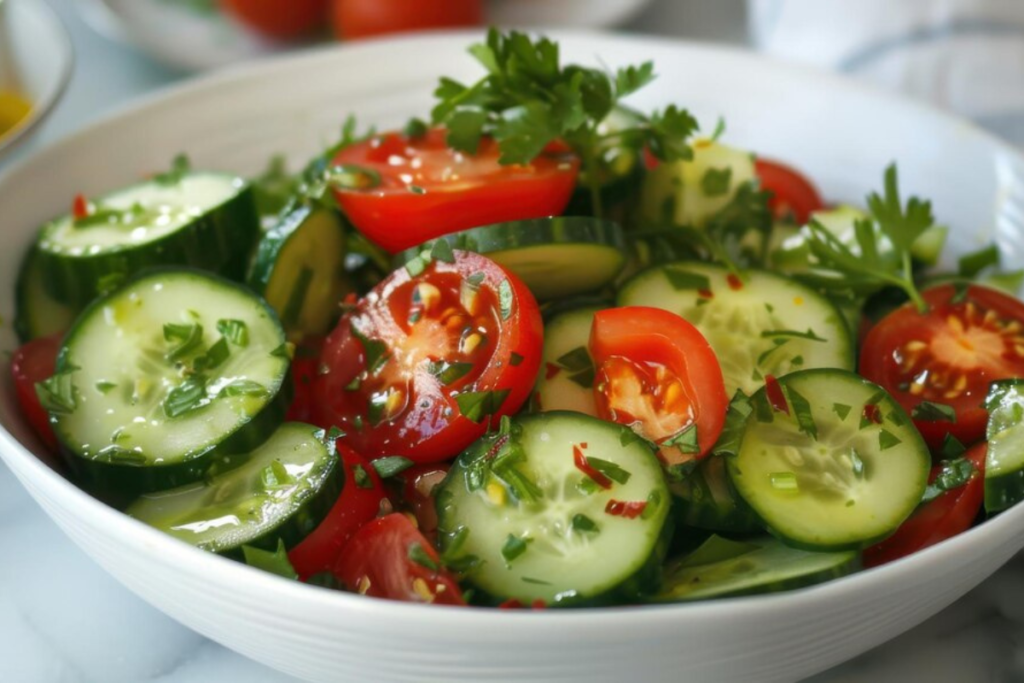 Cucumber tomato salad